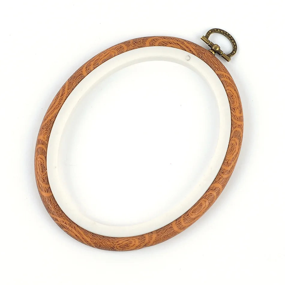 Rubber Imitate Wood Hoop Circle Embroidery Circle Round Bamboo Diy Art Craft Cross Stith Sewing Need work Tools Flower Wreath