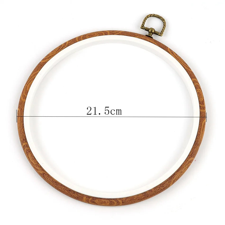 Rubber Imitate Wood Hoop Circle Embroidery Circle Round Bamboo Diy Art Craft Cross Stith Sewing Need work Tools Flower Wreath