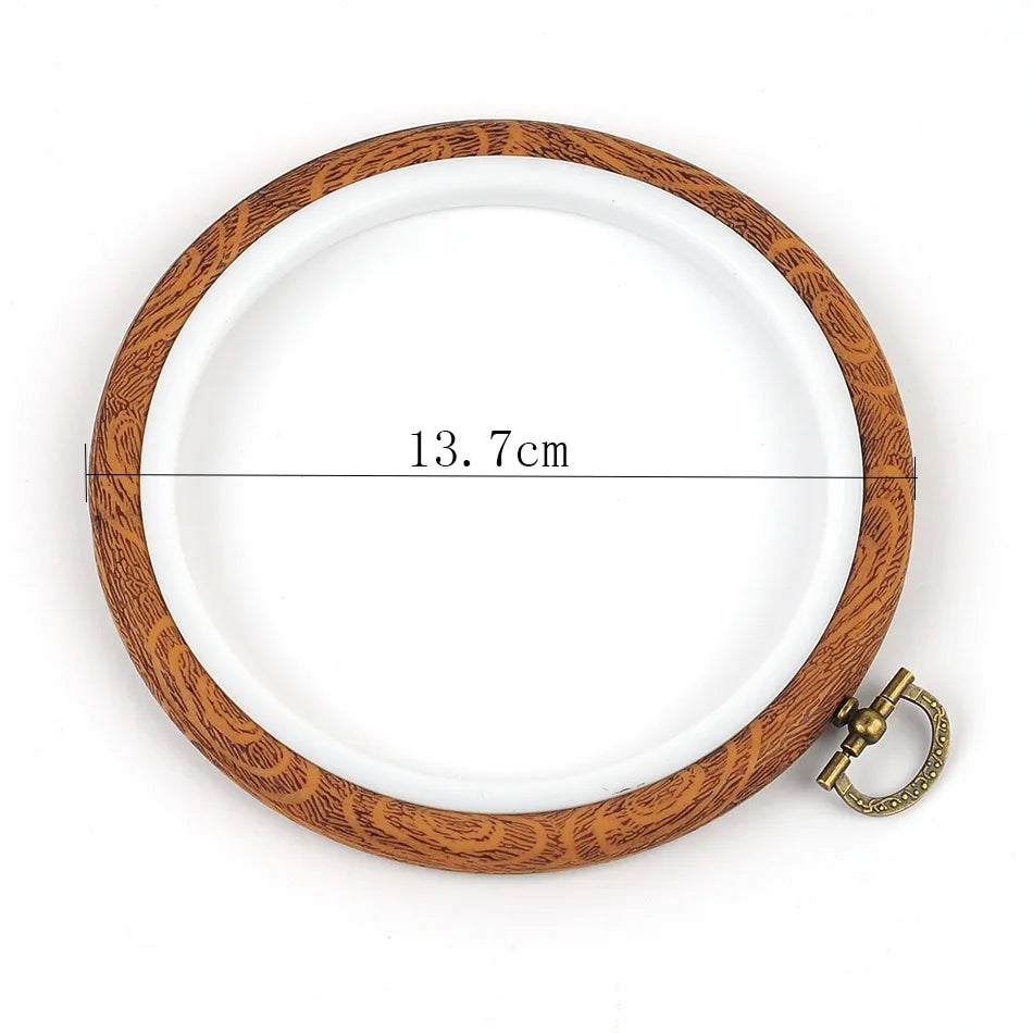 Rubber Imitate Wood Hoop Circle Embroidery Circle Round Bamboo Diy Art Craft Cross Stith Sewing Need work Tools Flower Wreath