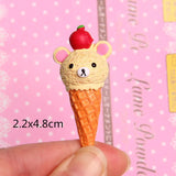 2pcs/lot Cute Scale Miniature Resin Ice Cream Cone Pretend Food For Dollhouse Play Kitchen Food