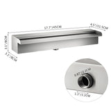 VEVOR Waterfall Pool Fountain Stainless Steel W/ Pipe Connector Spillway Garden Outdoor Pond Rectangular Swimming Pool Fountain