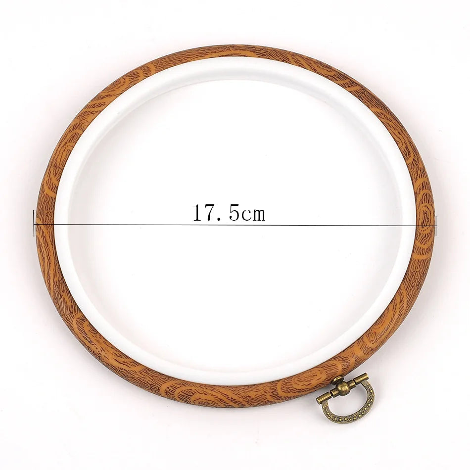 Rubber Imitate Wood Hoop Circle Embroidery Circle Round Bamboo Diy Art Craft Cross Stith Sewing Need work Tools Flower Wreath