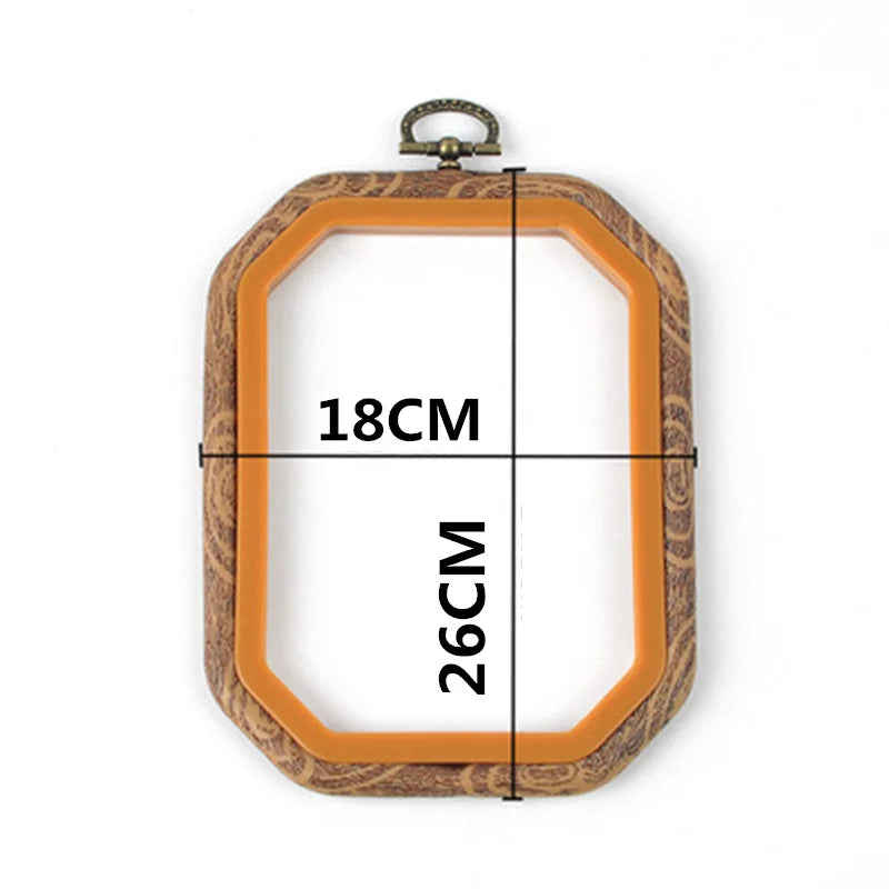Rubber Imitate Wood Hoop Circle Embroidery Circle Round Bamboo Diy Art Craft Cross Stith Sewing Need work Tools Flower Wreath