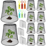 10 Pcs Metal Chicken Wire Cloche Plant Covers Garden Netting Animal Protectors with Stakes Labels Seedlings Flowers