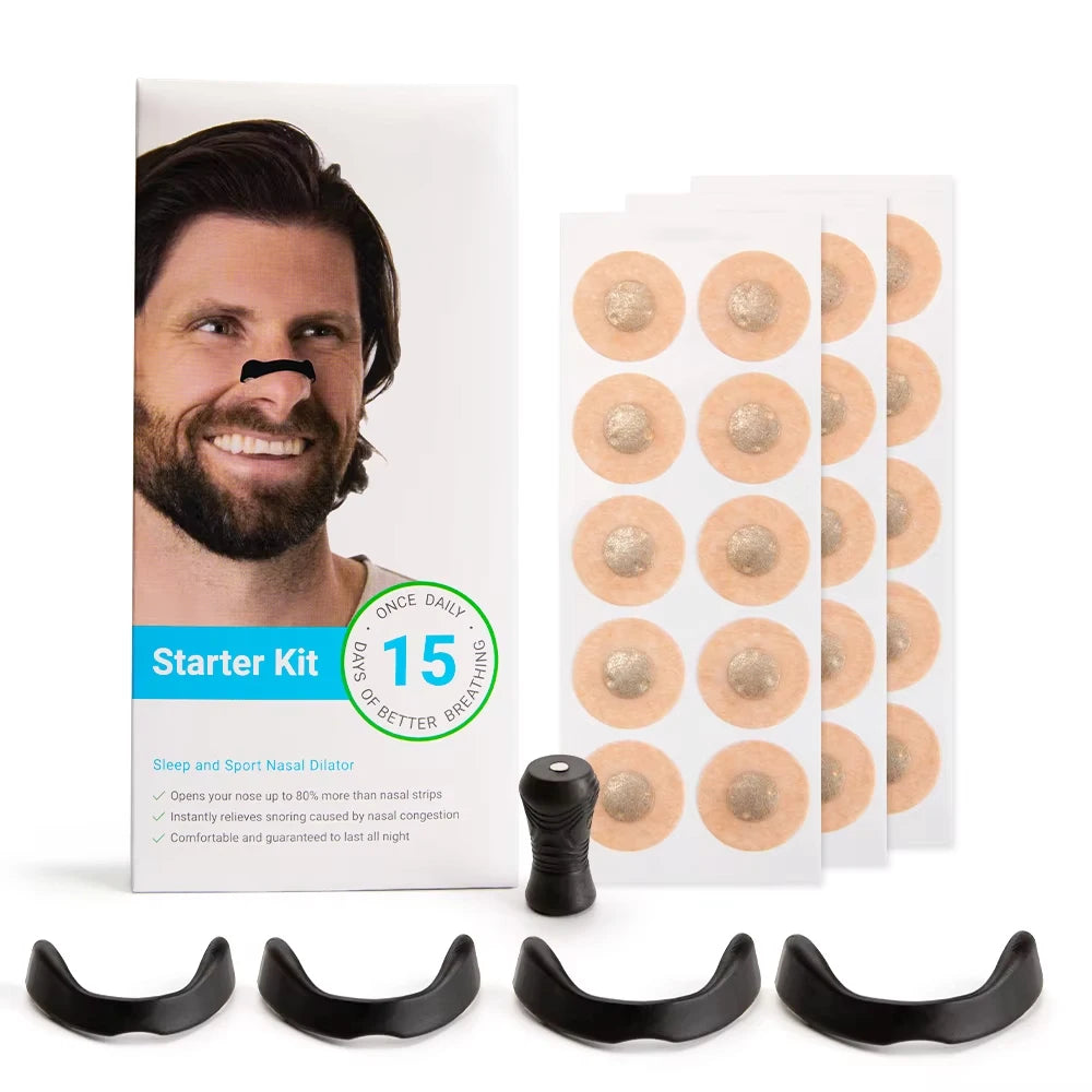 30Pairs Sport Nasal Strips Magnetic Nasal Breathing Dilator Kits Increase Air Intake Sleeping Nose Breathe Strips Nasal Dilators