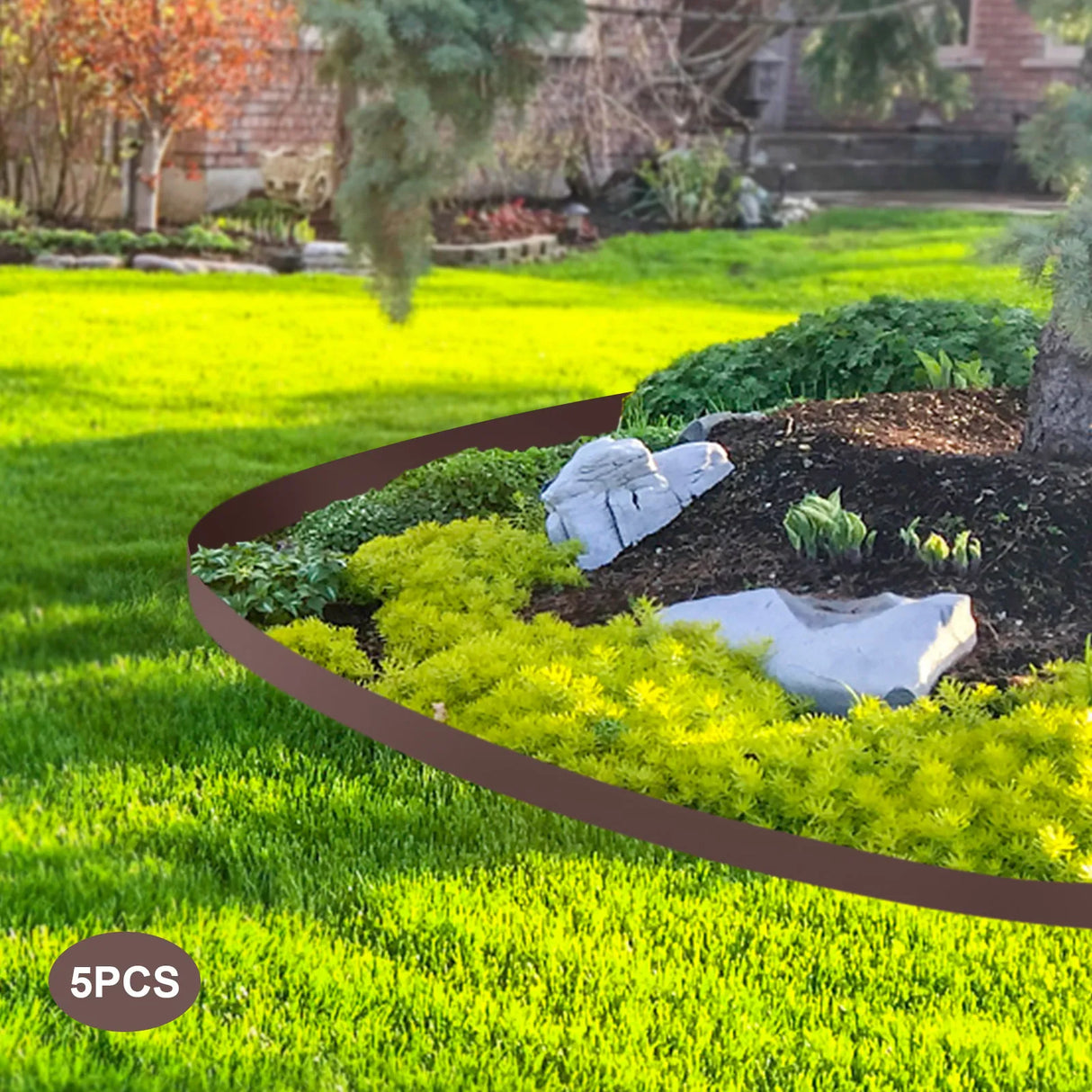 4"x39" 5x Metal Landscape Edging Steel Lawn Edging Bendable Metal Garden Barrier