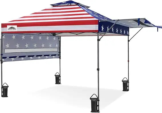 17x10 Pop up Gazebo Canopy Tent Outdoor Instant Canopy Shelter with Adjustable Dual Half Awnings (Blue)