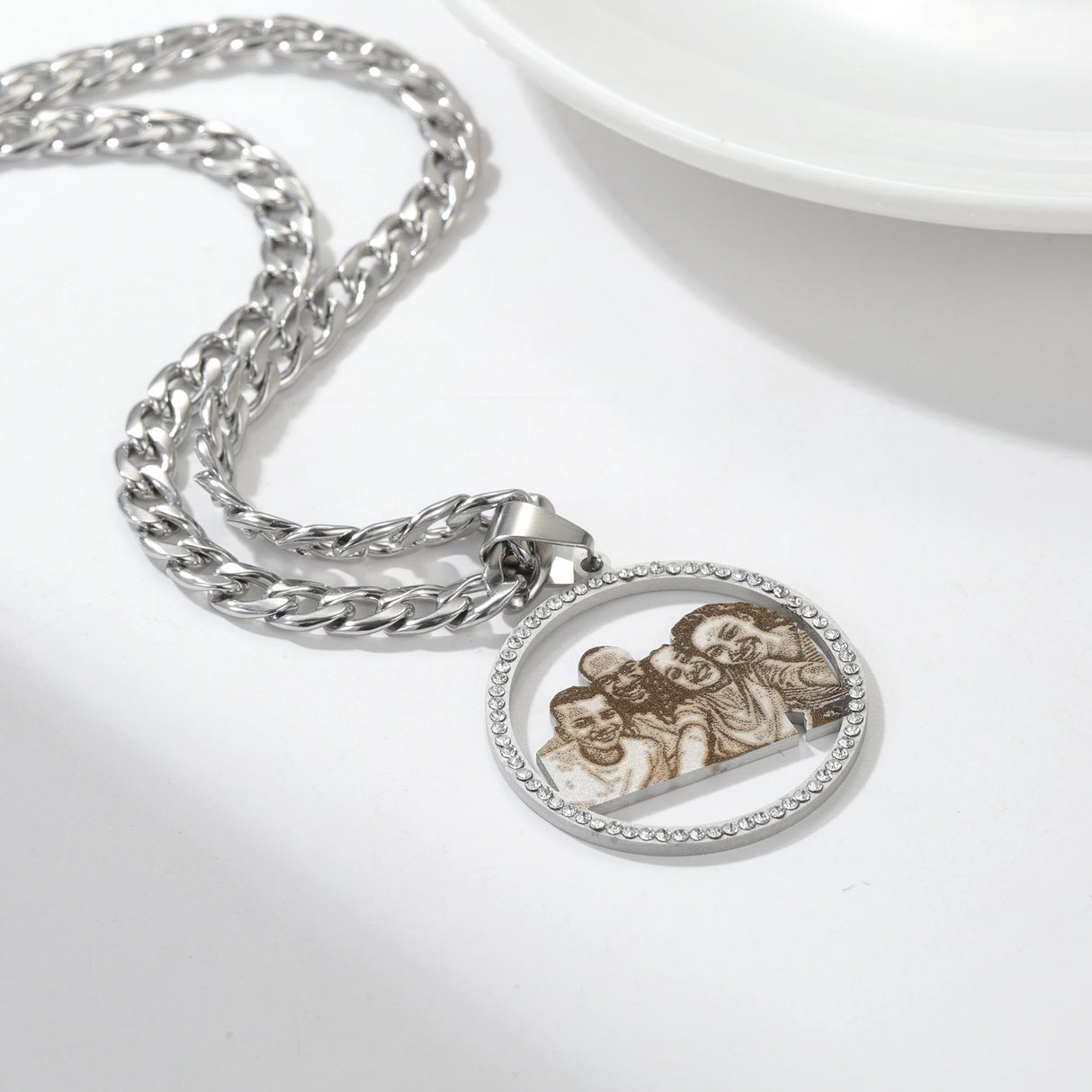Personalized Mother's Day Gift Custom Photo Engraved Necklace Custom Photo Pendant Memory Family Jewelry Gifts Free Jewelry box