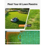 Robot Lawn Mower, Reception 0.17 Acre, Max 0.27 Acre, Ultrasense AI Vision+ RTK Positioning, Auto Mapping, App Control