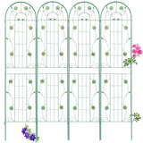 4 Pack Metal Garden Trellis 86.7" H Garden Fence Rustproof Trellis for Climbing Plants Support Roses Flower Outdoor Lawn Green-B