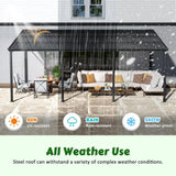 12'x 20' Outdoor Pergola on Clearance with Metal Frame,Wall-Mounted Heavy Duty Awnings for Patio, Deck, Lean to Pergola Gazebo