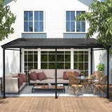 12'x 20' Outdoor Pergola on Clearance with Metal Frame,Wall-Mounted Heavy Duty Awnings for Patio, Deck, Lean to Pergola Gazebo