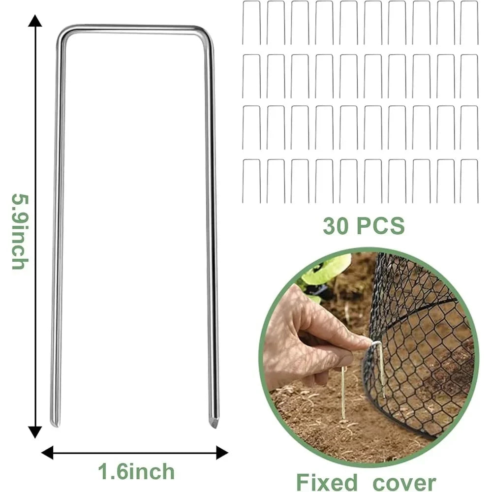 10 Pcs Metal Chicken Wire Cloche Plant Covers Garden Netting Animal Protectors with Stakes Labels Seedlings Flowers