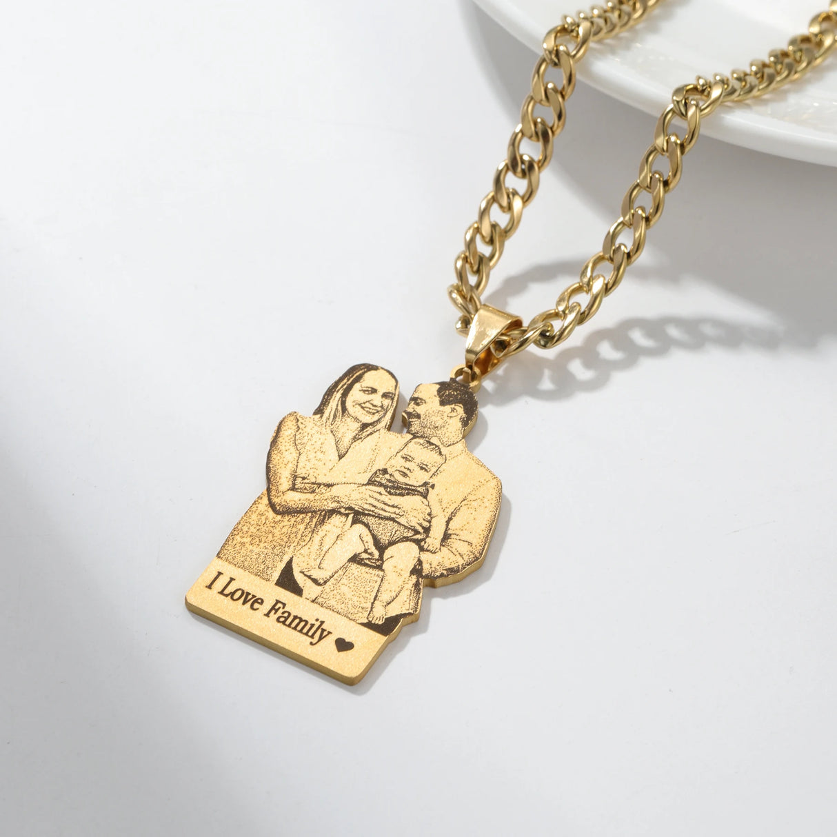 Personalized Mother's Day Gift Custom Photo Engraved Necklace Custom Photo Pendant Memory Family Jewelry Gifts Free Jewelry box