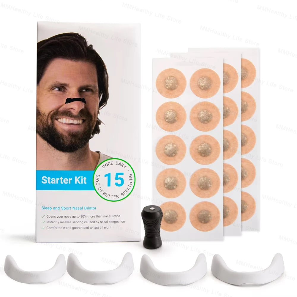 30Pairs Sport Nasal Strips Magnetic Nasal Breathing Dilator Kits Increase Air Intake Sleeping Nose Breathe Strips Nasal Dilators