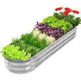 Raised Garden Bed Kit for Vegetables Flower Galvanized Metal Planter Boxs Designed for Easy DIY and Cleaning Not Twist Or Rot