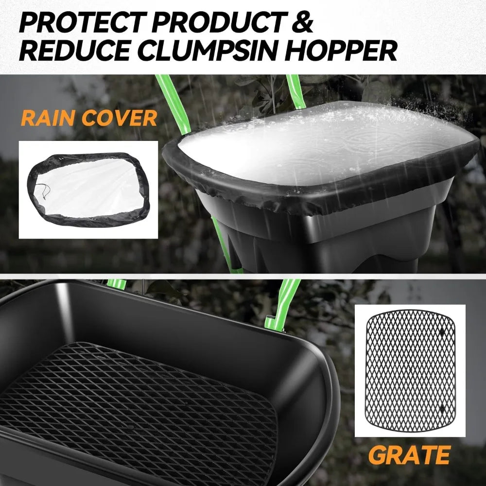Walk-Behind Broadcast Spreader, 80LBS Capacity Fertilizer Spreader for Salt, Ice Melt, Grass Seed, Lawn and Garden Seeder