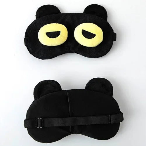 1Pc Cotton Cartoon Face Sleep Eye Mask Cute Funny Eye Cover Sleeping Mask Travel Rest Eye Band Kids Beauty Health Blindfold