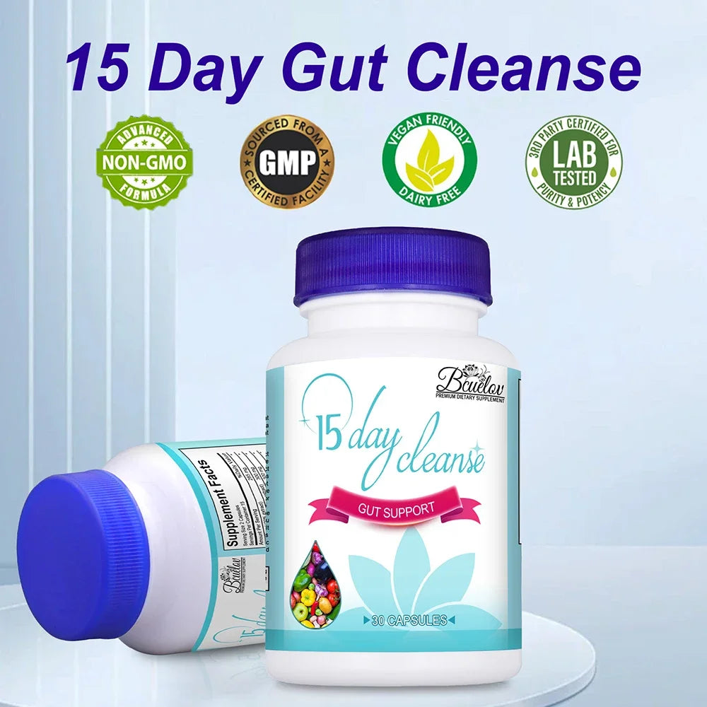 15 Day Cleanse and Detox - Reduce Abdominal Pain, Bloating, Constipation and Aid Gut Health
