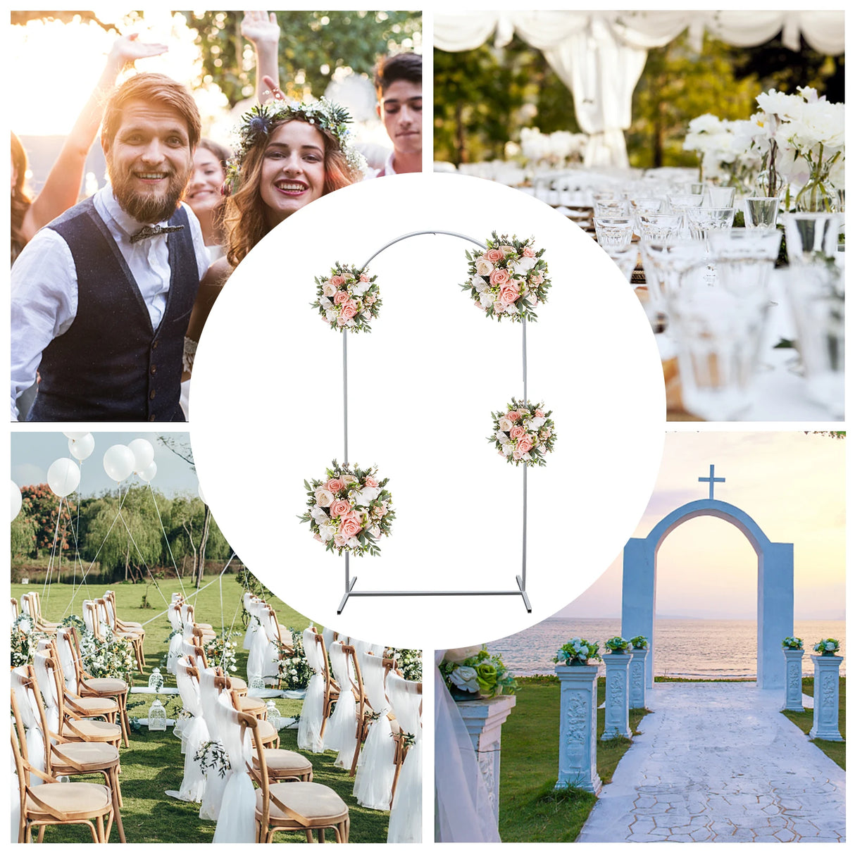 Stable Wedding Arch Metal Backdrop Stand Balloon Flower Stand, Easy To Disassemble,For Wedding,Birthday Party,Garden Decoration