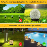 Solar Globe Lights Outdoor Waterproof-Solar Balls Garden-Cracked Glass Ball Solar Lights Outdoor-Solar Orbs Outside-Outdoor