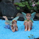 2pcs Funny Fairy Boy And Girl Statue, Fairy Garden Accessories, Resin Sculpture For Micro Landscape Flowerpot Lawn Yard Garden F
