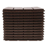 12"x12" Interlocking Deck Tiles for Outdoor  Waterproof Flooring Anti-Slip Tiles for Balcony/Garden/Porch Snap Lock