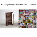 1:6 Scale Miniature Dollhouse Supermarket Shelf Mini Food Snack Beverage for Blyth BJD Doll Accessories Toy