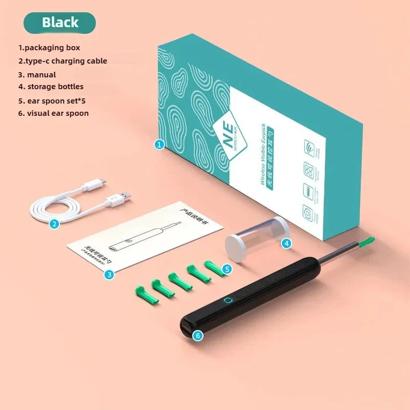 Wireless WiFi Ear Pick Otoscope Camera Borescope Luminous Ear Wax Cleaning Teeth Oral Inspection Health Care Ear Cleaner
