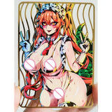 28PC/Set Anime Goddess Story DIY ACG Tsunade Albedo Kurumi Sexy Metal Card Collectible Cards Boys Play Toys Birthday Gifts