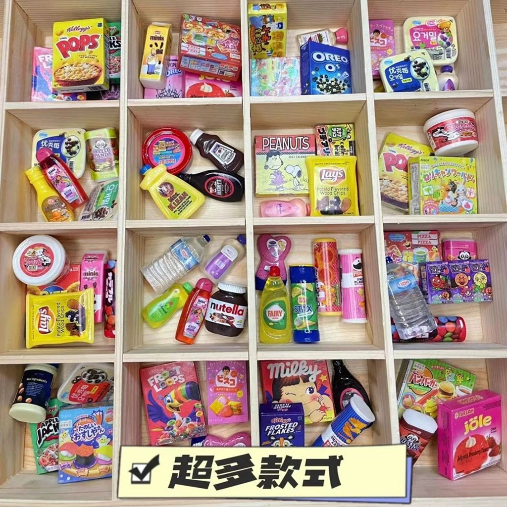 1/6Dollhouse Miniature Food Play Convenience Store Supermarket Mini Snack Cookies Potato Chips Chocolate Sauce Doll Accessories