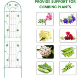 4 Pack Metal Garden Trellis 86.7" H Garden Fence Rustproof Trellis for Climbing Plants Support Roses Flower Outdoor Lawn Green-B