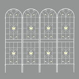 4 Pack Metal Garden Trellis 86.7" H Garden Fence Rustproof Trellis for Climbing Plants Support Roses Flower Outdoor Lawn Green-B
