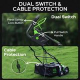 16-Inch 15.5 Amp 2-in-1 Electric Dethatcher and Scarifier with 14.5-Gallon Removable Thatch Collection Bag, Lawn Dethatcher with