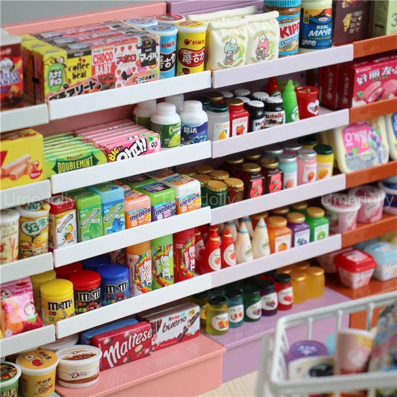 1/6 Scale Miniature Dollhouse Supermarket Store Food Mini Snacks Drinks for Doll Blyth BJD Accessories Toy