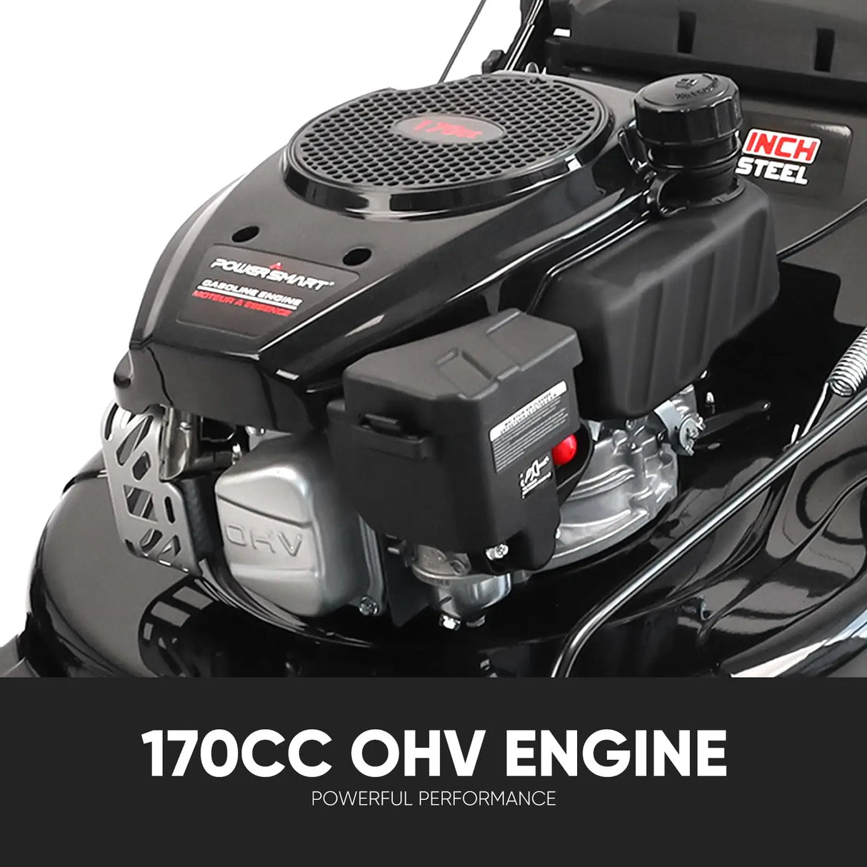 Self Propelled Gas Lawn Mower, 22-inch 170cc OHV Engine 3-in-1 Rear Wheel Drive, 6-Position Height Adjustment