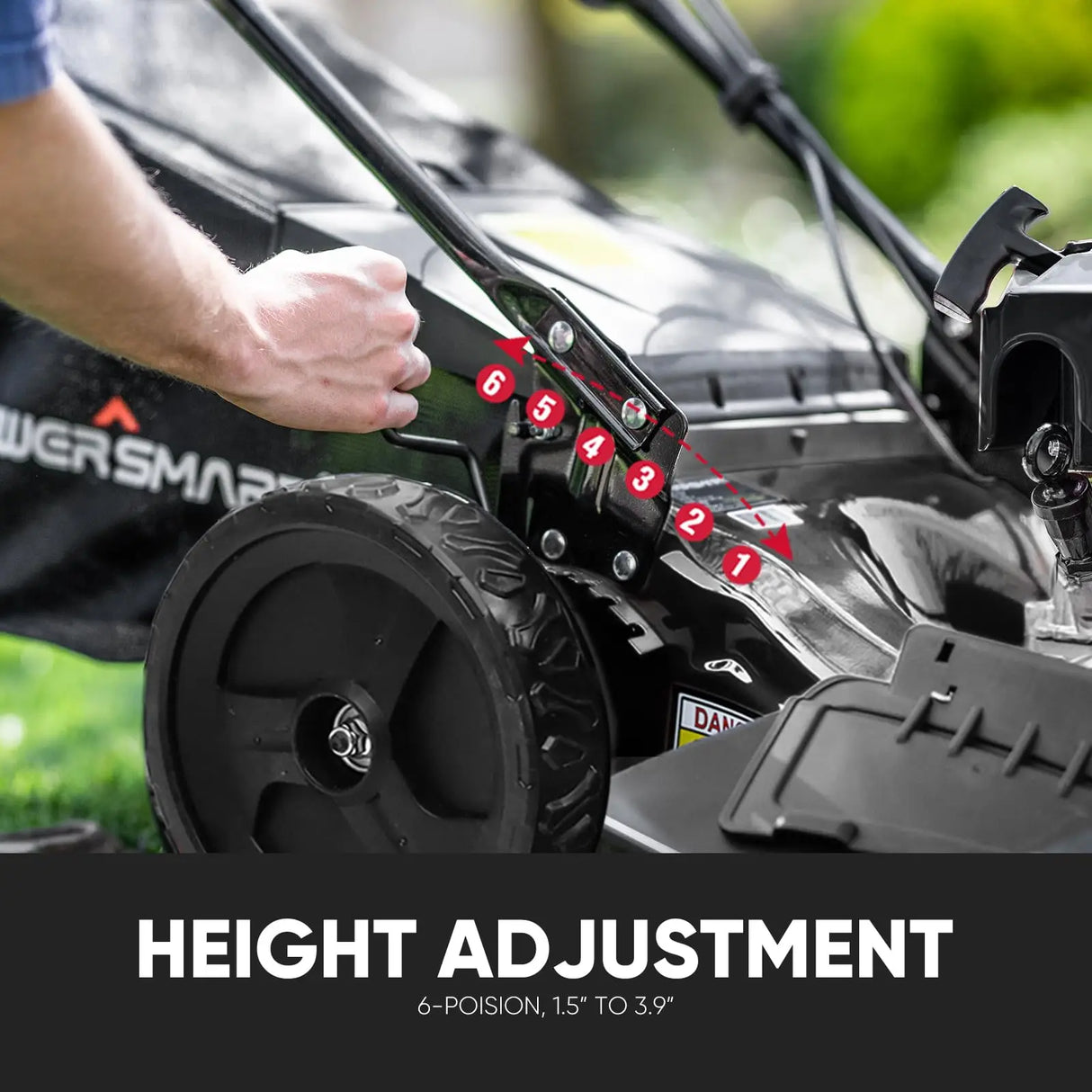 Self Propelled Gas Lawn Mower, 22-inch 170cc OHV Engine 3-in-1 Rear Wheel Drive, 6-Position Height Adjustment