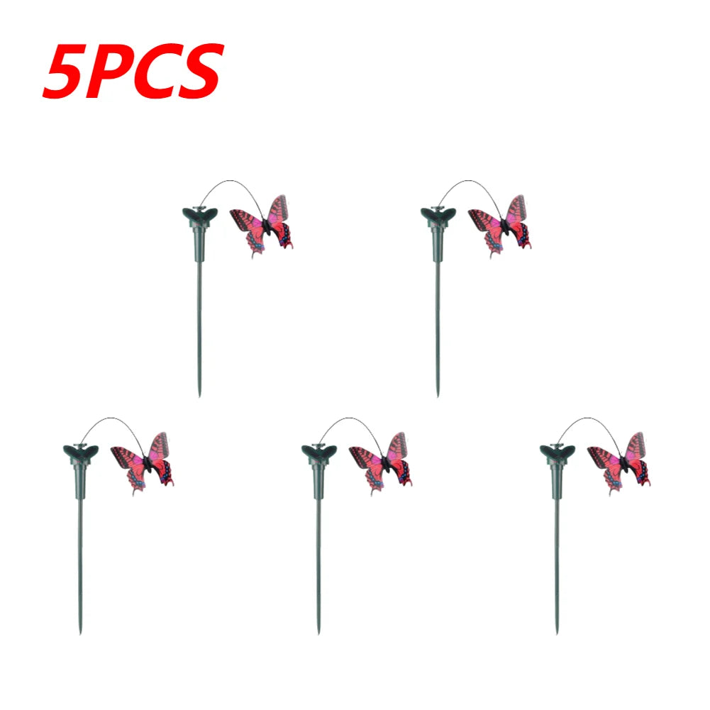 Solar Powered Flying Wobble Solar Flying Bird Butterfly Artificial Fake Hummingbird Dancing Fluttering Butterflies Garden Decor