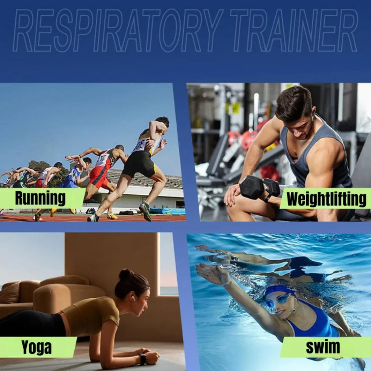 Sports Breathing Trainer Exercise Lung Face Mouthpiece Respirator Fitness Equipment  Household Healthy Care Accessories
