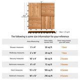 108pcs Hardwood Interlocking Patio Deck Tiles Acacia Waterproof Wood Flooring Tiles for Patio Garden Poolside, 12'' x12''