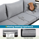 4 Pieces Outdoor Sectional Sofa Set 5-person Patio Seating Group Outdoor Conversation Set Cushions and A Coffee Table for Patios