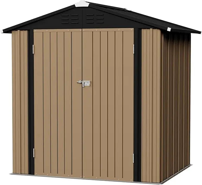 Storage Shed Waterproof Metal Garden Shed with Lockable Door Utility Tool Shed Outdoor Storage for Backyard, Patio and Lawn (6