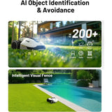 Robot Lawn Mower with 4G, Reception 0.5 Acre,Max. 0.7 Acre, Ultrasense AI Vision & RTK, Auto Mapping & App Control,45%Slope