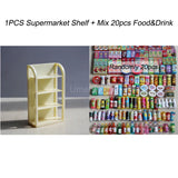 1:6 Scale Miniature Dollhouse Supermarket Shelf Mini Food Snack Beverage for Blyth BJD Doll Accessories Toy