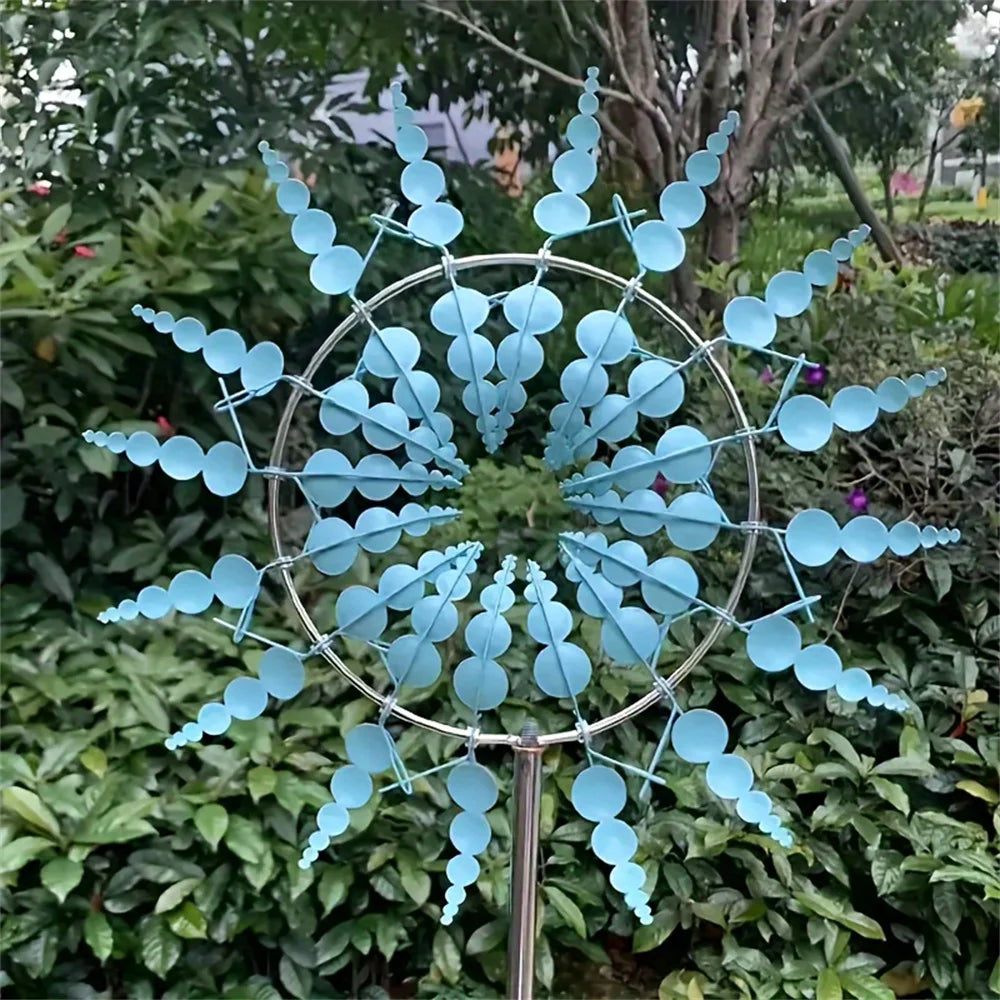 1pc Magical 3D Metal Outdoor Windmill Spinners Unique Metal Kinetic Wind Sculptures  Wind Catchers Lawn Patio Yard Garden Decor