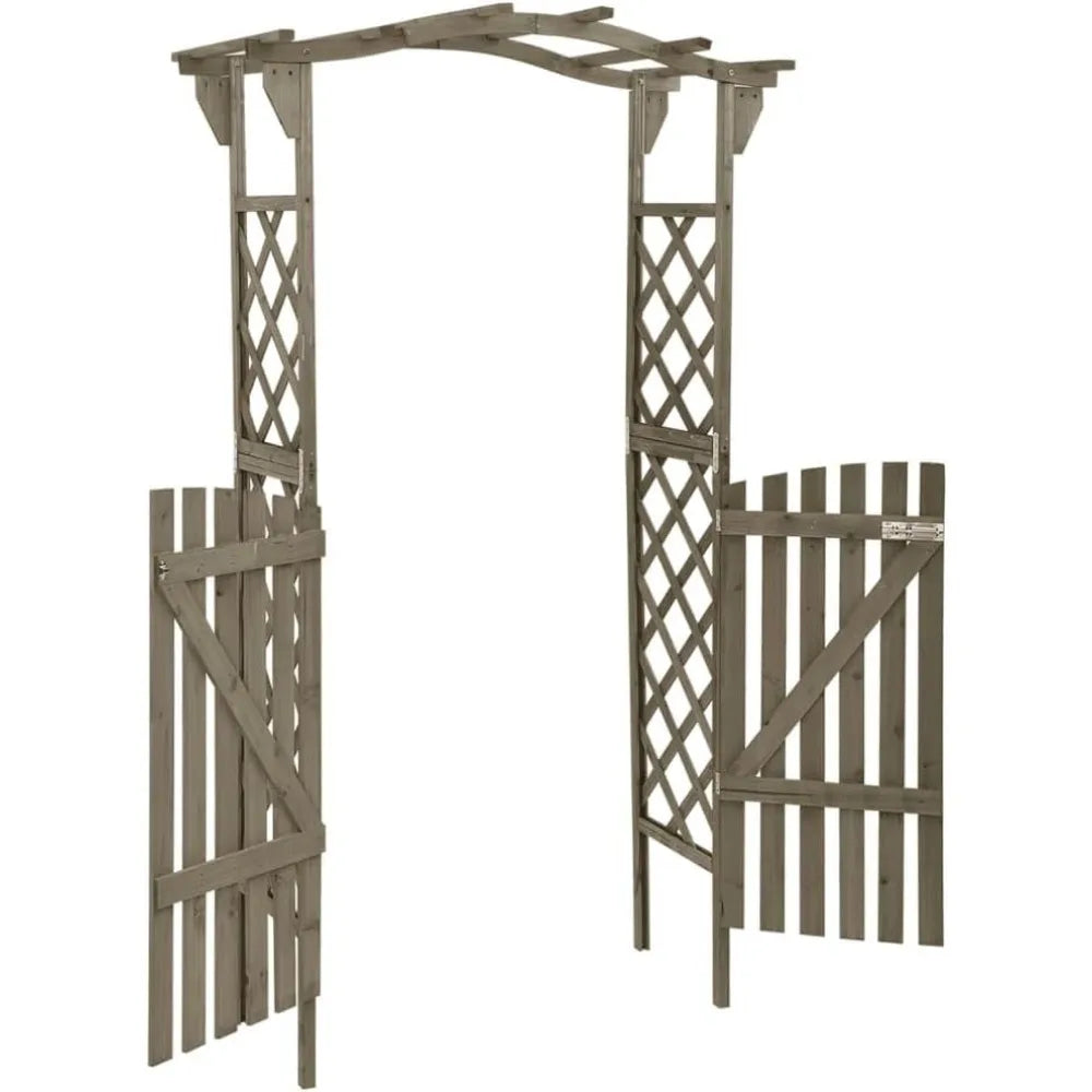 Wooden Arbor Arch with Gate | Wedding Arches Archway for Ceremony Party | Wood Garden Trellis Arbor for Outdoor Patio Bakcyard Y
