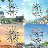 1pc Magical 3D Metal Outdoor Windmill Spinners Unique Metal Kinetic Wind Sculptures  Wind Catchers Lawn Patio Yard Garden Decor