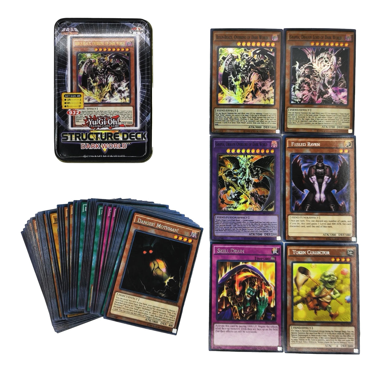 Yu Gi Oh Cards KAIBA PACK 3 Card Deck English TCG Holographic Golden White Dragon Duel Game Collection Card with Tin Box