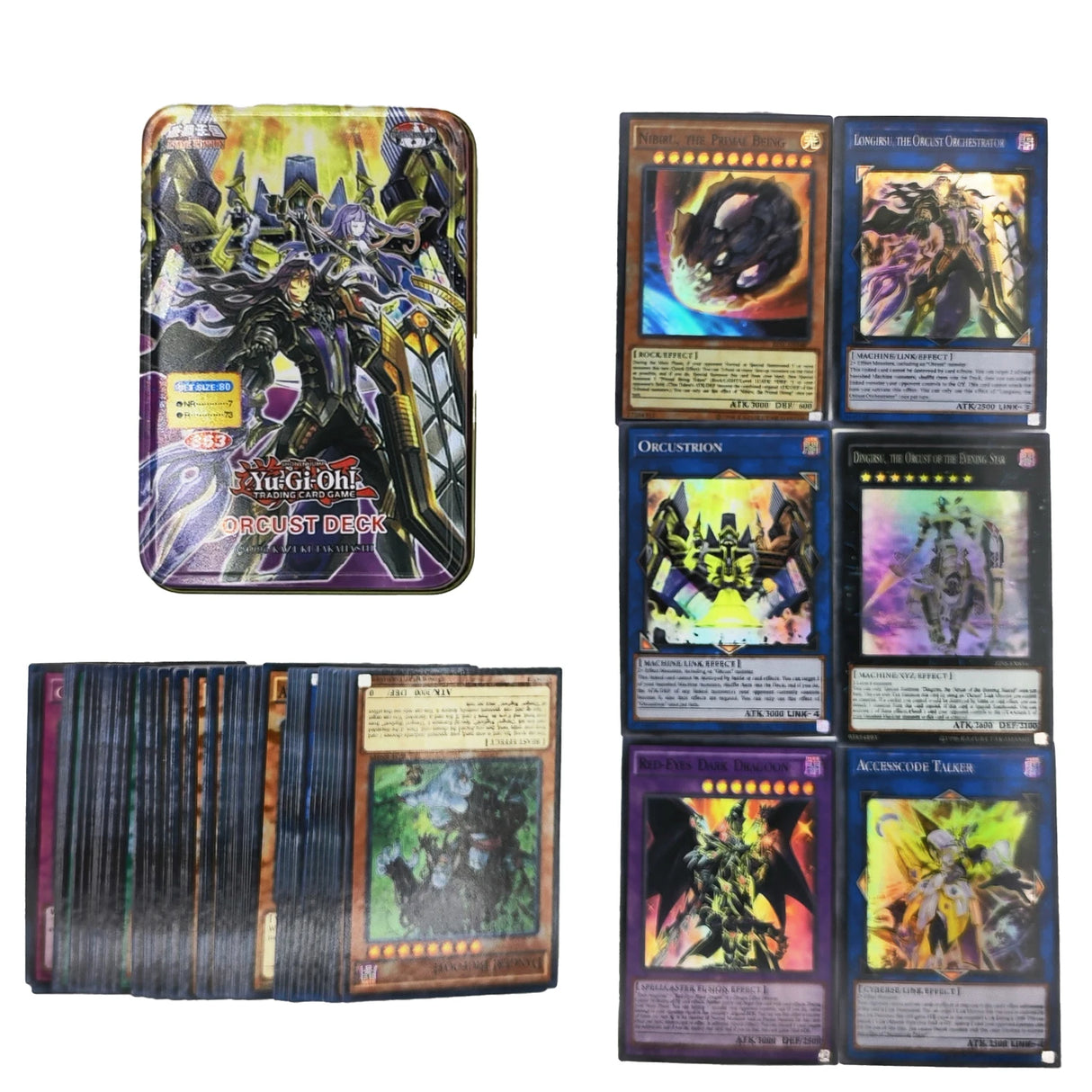 Yu Gi Oh Cards KAIBA PACK 3 Card Deck English TCG Holographic Golden White Dragon Duel Game Collection Card with Tin Box