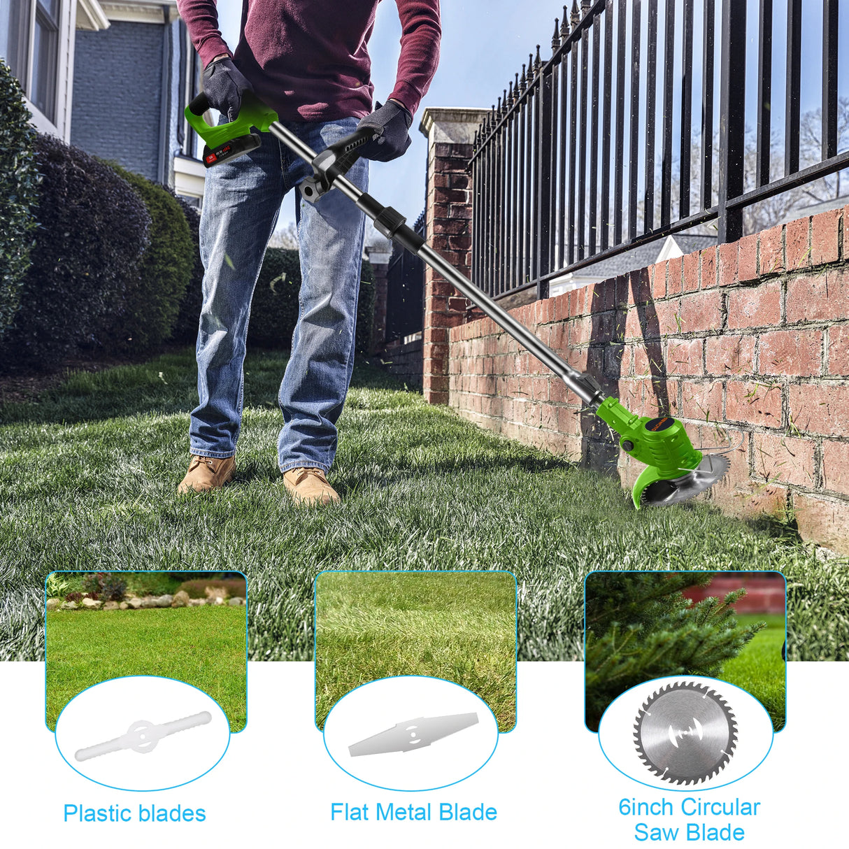 Portable Electric Lawn Mower Versatile Cordless Grass Trimmer Electric Mower Cordless Efficient Garden Tools